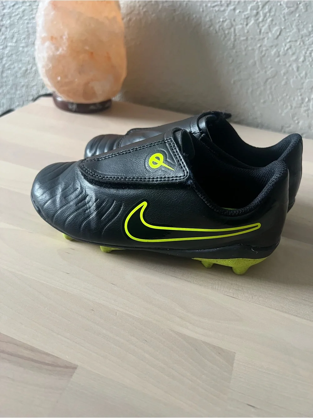 Nike Kids Black Soccer Shoes with Neon Yellow/green Accents